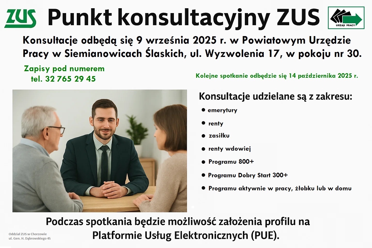Obrazek dla: PUNKT KONSULTACYJNY ZUS